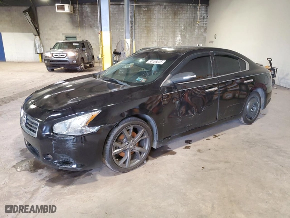 2014 Nissan Maxima 3.5 S with VIN 1N4AA5AP4EC909042, listed as a Copart auction lot 50166845 with 154,065 mi miles and Salvage Title. Bid and sale history available at carsss.com. Image 1.
