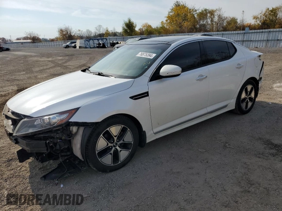 2013 Kia Optima Hybrid LX with VIN KNAGM4AD5D5040544, listed as a Copart auction lot 76875394 with 233,185 mi miles and Salvage Title. Bid and sale history available at carsss.com. Image 1.