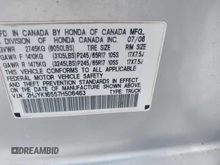 2007 Honda Ridgeline RTL z VIN 2HJYK16557H506463, wystawiony jako IAAI lot #42511456 z przebiegiem 133 701 mil mil oraz . Historia ofert i sprzedaży dostępna na DreamBid. Obrazek 9.