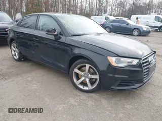 2015 Audi A3 1.8T Premium with VIN WAUACGFF5F1009468, listed as a IAAI auction lot 41697638 with 1 mi miles. Bid and sale history available at carsss.com. Image 1.