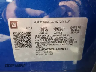 2018 Chevrolet Bolt EV Premier with VIN 1G1FX6S03J4139211, listed as a Copart auction lot 79139254 with 73,100 mi miles and Salvage Title. Bid and sale history available at carsss.com. Image 12.