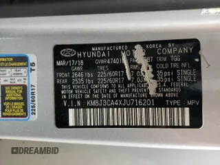 2018 Hyundai Tucson SEL z VIN KM8J3CA4XJU716201, wystawiony jako Copart lot #56790405 z przebiegiem 107 639 mil mil oraz Szkoda całkowita • Salvage title. Historia ofert i sprzedaży dostępna na DreamBid. Obrazek 13.