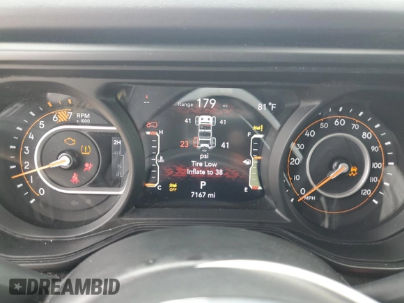 2025 Jeep Wrangler Sahara with VIN 1C4PJXEN1SW528297, listed as a Copart auction lot 55950005 with 7,167 mi miles and Clean title. Bid and sale history available at DreamBid. Image 9.