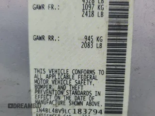 2020 Nissan Altima 2.5 S with VIN 1N4BL4BV9LC183794, listed as a Copart auction lot 83358244 with 77,212 mi miles and Salvage Title. Bid and sale history available at carsss.com. Image 12.