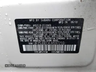 2018 Subaru Forester Premium with VIN JF2SJGEC4JH597210, listed as a IAAI auction lot 41904798 with 93,790 mi miles. Bid and sale history available at carsss.com. Image 9.