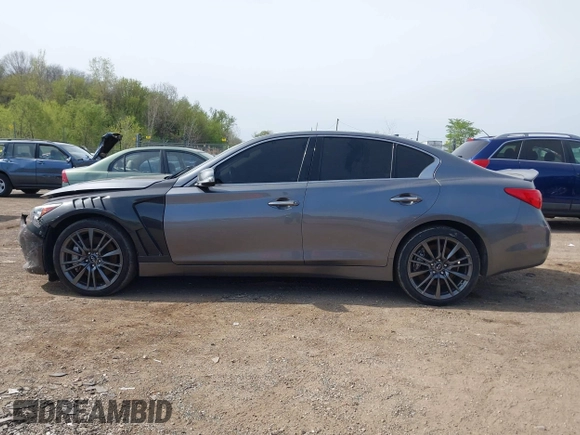 2016 Infiniti Q50 3.0t Red Sport 400 with VIN JN1FV7AR8GM451720, listed as a IAAI auction lot 42163857 with 122,158 mi miles. Bid and sale history available at carsss.com. Image 14.