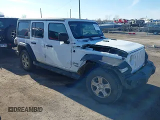 2020 Jeep Wrangler Unlimited Sport S z VIN 1C4HJXDN6LW161341, wystawiony jako IAAI lot #41217843 z przebiegiem 74 196 mil mil oraz . Historia ofert i sprzedaży dostępna na DreamBid. Obrazek 1.