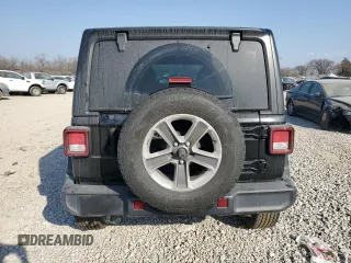 2021 Jeep Wrangler Unlimited Sahara with VIN 1C4HJXEN8MW668130, listed as a Copart auction lot 49049685 with Not provided miles and Salvage title. Bid and sale history available at DreamBid. Image 6.