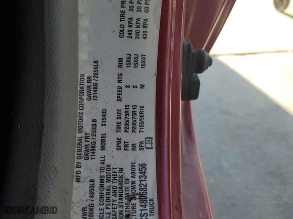 2006 Chevrolet Colorado LS with VIN 1GCCS148068213456, listed as a Copart auction lot 87274984 with 0 mi miles and Salvage Title. Bid and sale history available at carsss.com. Image 12.