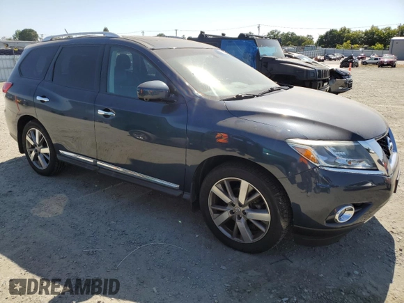 2015 Nissan Pathfinder Platinum with VIN 5N1AR2MM4FC723355, listed as a Copart auction lot 61109715 with 124,360 mi miles and Salvage title. Bid and sale history available at DreamBid. Image 4.