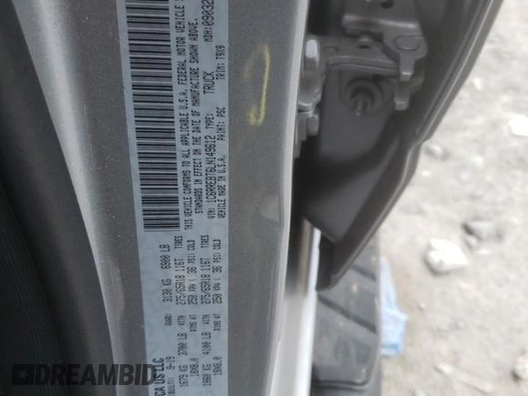 2020 Ram 1500 Big Horn with VIN 1C6RREBT6LN149612, listed as a Copart auction lot 87525145 with 64,172 mi miles and Salvage Title. Bid and sale history available at carsss.com. Image 15.