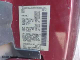 2012 Nissan Titan SV with VIN 1N6BA0CCXCN331040, listed as a IAAI auction lot 41592690 with 149,530 mi miles. Bid and sale history available at carsss.com. Image 9.