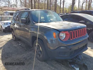 2017 Jeep Renegade Sport with VIN ZACCJAAB3HPF43087, listed as a IAAI auction lot 41862641 with 170,182 mi miles and . Bid and sale history available at DreamBid. Image 1.