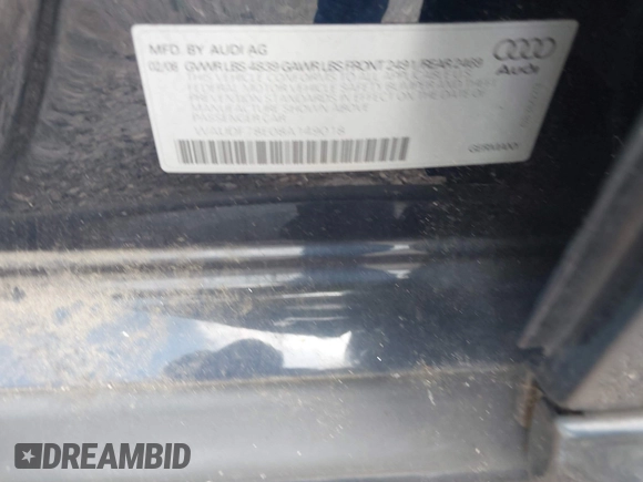 2008 Audi A4 2.0T z VIN WAUDF78E08A149018, wystawiony jako IAAI lot #42814135 z przebiegiem 113 172 mil mil oraz . Historia ofert i sprzedaży dostępna na DreamBid. Obrazek 9.