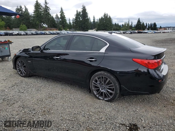 2016 Infiniti Q50 Red Sport 400 with VIN JN1FV7AR3GM451365, listed as a Copart auction lot 62960125 with 87,833 mi miles and Salvage title. Bid and sale history available at DreamBid. Image 2.