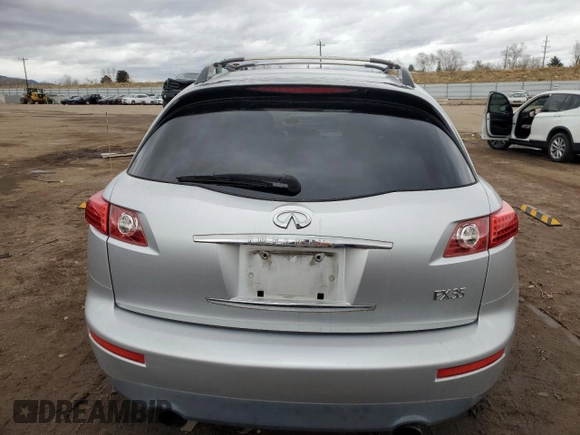 2006 Infiniti FX35 with VIN JNRAS08U56X101993, listed as a Copart auction lot 82839884 with 180,281 mi miles and Clean Title. Bid and sale history available at carsss.com. Image 6.