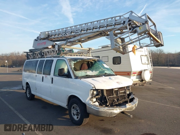 2013 Chevrolet Express Passenger LT with VIN 1GAZG1FG1D1159390, listed as a IAAI auction lot 41191409 with 176,899 mi miles and . Bid and sale history available at DreamBid. Image 1.