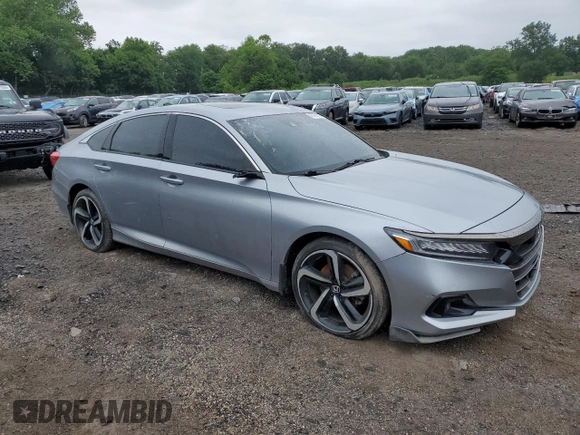 2021 Honda Accord Sport with VIN 1HGCV2F37MA011736, listed as a Copart auction lot 45383575 with Not provided miles and Salvage title. Bid and sale history available at DreamBid. Image 4.