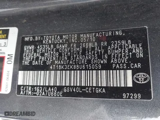 2011 Toyota Camry LE with VIN 4T1BK3EK8BU615059, listed as a IAAI auction lot 42013266 with 205,865 mi miles. Bid and sale history available at carsss.com. Image 9.