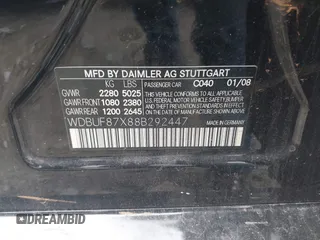 2008 Mercedes-Benz E 350 Luxury with VIN WDBUF87X88B292447, listed as a IAAI auction lot 41754352 with 161,935 mi miles and . Bid and sale history available at carsss.com. Image 9.
