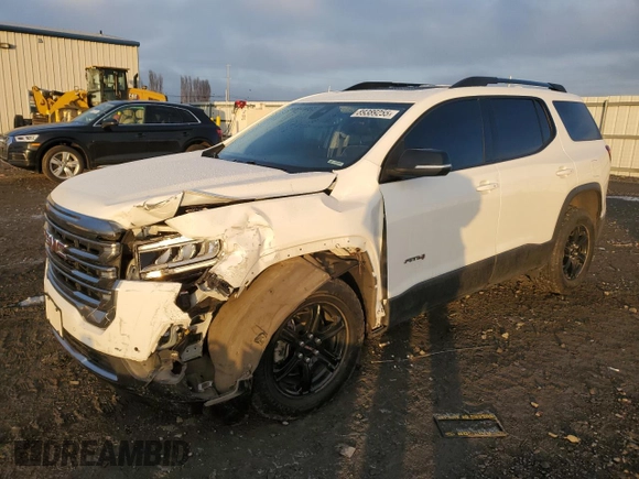 2021 GMC Acadia AT4 with VIN 1GKKNLLS5MZ113473, listed as a Copart auction lot 89389255 with 46,077 mi miles and Salvage Title. Bid and sale history available at carsss.com. Image 1.