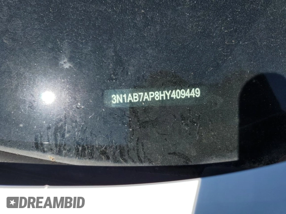 2017 Nissan Sentra SV with VIN 3N1AB7AP8HY409449, listed as a Copart auction lot 54801505 with 88,054 mi miles and Salvage title. Bid and sale history available at DreamBid. Image 12.