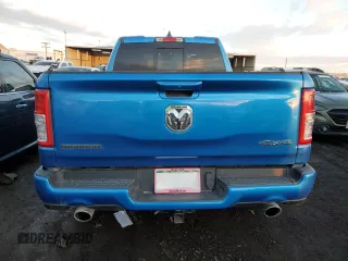 2021 Ram 1500 Big Horn with VIN 1C6SRFBT3MN586735, listed as a Copart auction lot 82870194 with 55,744 mi miles and Salvage Title. Bid and sale history available at carsss.com. Image 6.