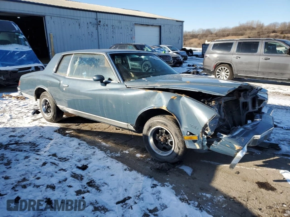1980 Chevrolet Monte Carlo с VIN 1Z37JAK426238, выставлен на аукционе Copart как лот 81358484 с пробегом 55 341 миль миль и Списание • Salvage title. История ставок и продаж доступна на DreamBid. Изображение 4.