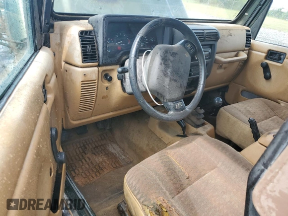 1998 Jeep Wrangler Sport with VIN 1J4FY19S5WP795781, listed as a Copart auction lot 59718065 with 208,416 mi miles and Salvage title. Bid and sale history available at DreamBid. Image 8.