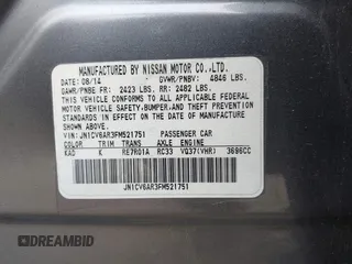 2015 Infiniti Q40 with VIN JN1CV6AR3FM521751, listed as a IAAI auction lot 42212244 with 118,245 mi miles and . Bid and sale history available at DreamBid. Image 9.