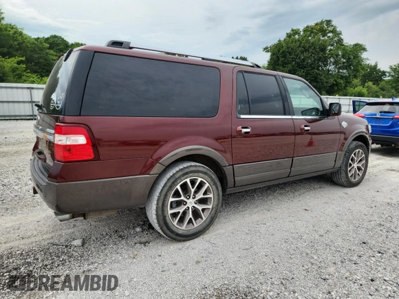2015 Ford Expedition Max XLT with VIN 1FMJK1JT6FEF33622, listed as a Copart auction lot 59765295 with 160,625 mi miles and Salvage title. Bid and sale history available at DreamBid. Image 3.