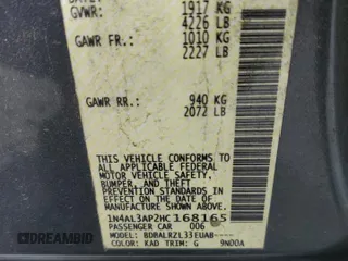 2017 Nissan Altima SL with VIN 1N4AL3AP2HC168165, listed as a Copart auction lot 59172815 with 108,691 mi miles and Salvage title. Bid and sale history available at DreamBid. Image 12.