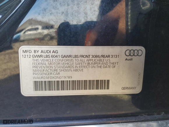 2013 Audi A8 L 4.0L with VIN WAUR2AFDXDN019789, listed as a Copart auction lot 46630275 with 108,681 mi miles and Clean Title. Bid and sale history available at carsss.com. Image 13.