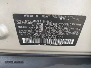2010 Subaru Forester X Premium с VIN JF2SH6CC3AH751091, выставлен на аукционе IAAI как лот 42537003 с пробегом 155 534 миль миль и . История ставок и продаж доступна на DreamBid. Изображение 9.