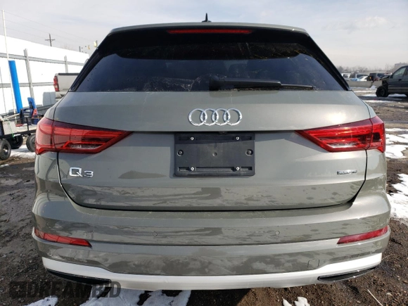 2022 Audi Q3 Premium with VIN WA1AUCF33N1052925, listed as a Copart auction lot 45545485 with 37,002 mi miles and Salvage Title. Bid and sale history available at carsss.com. Image 6.