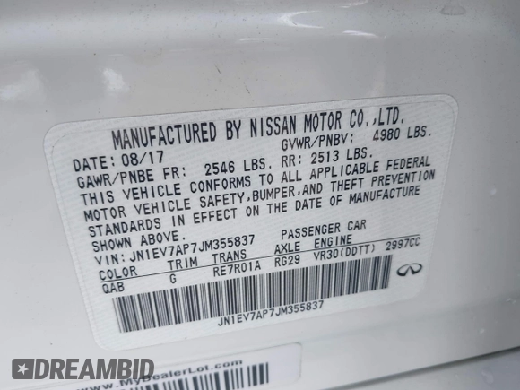 2018 Infiniti Q50 Luxe с VIN JN1EV7AP7JM355837, выставлен на аукционе IAAI как лот 42678967 с пробегом 101 717 миль миль и . История ставок и продаж доступна на DreamBid. Изображение 9.