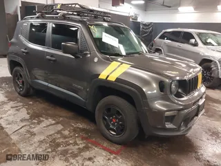 2019 Jeep Renegade Sport with VIN ZACNJBAB4KPK79364, listed as a IAAI auction lot 41593126 with 129,902 mi miles. Bid and sale history available at carsss.com. Image 1.