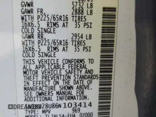 2006 Nissan Quest S Special Edition z VIN 5N1BV28U86N103414, wystawiony jako Copart lot #56344695 z przebiegiem 3 318 mil mil oraz Szkoda całkowita • Salvage title. Historia ofert i sprzedaży dostępna na DreamBid. Obrazek 12.