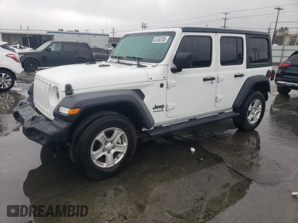 2022 Jeep Wrangler Unlimited Sport S with VIN 1C4HJXDN1NW150976, listed as a Copart auction lot 45183705 with 41,765 mi miles and Salvage Title. Bid and sale history available at carsss.com. Image 1.