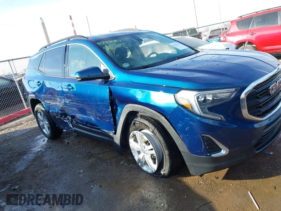 2020 GMC Terrain SLE with VIN 3GKALMEV2LL332234, listed as a IAAI auction lot 41793489 with 65,921 mi miles. Bid and sale history available at carsss.com. Image 1.