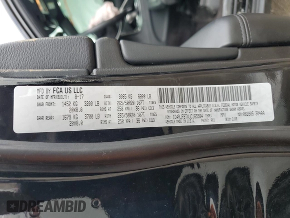 2018 Jeep Grand Cherokee Limited with VIN 1C4RJFBTXJC165584, listed as a Copart auction lot 54947835 with 69,403 mi miles and Non repairable. Bid and sale history available at DreamBid. Image 13.