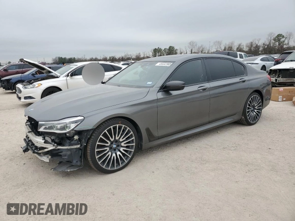 2018 BMW 7 Series 750i with VIN WBA7F0C59JGM24142, listed as a Copart auction lot 45532365 with 62,120 mi miles and Salvage Title. Bid and sale history available at carsss.com. Image 1.