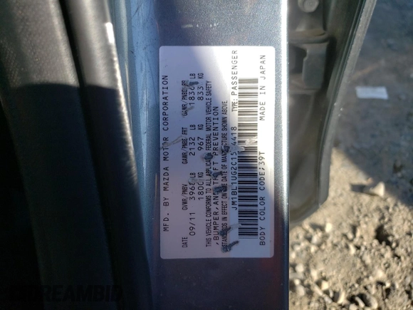 2012 Mazda Mazda3 i Sport with VIN JM1BL1UG2C1534418, listed as a Copart auction lot 50187725 with 130,739 mi miles and Salvage Title. Bid and sale history available at carsss.com. Image 12.