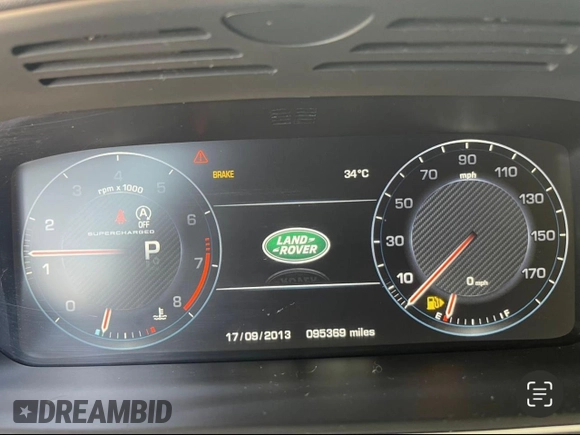 2014 Land Rover Range Rover Supercharged with VIN SALGS2TF6EA155229, listed as a Copart auction lot 49187635 with 95,369 mi miles and Salvage title. Bid and sale history available at DreamBid. Image 8.