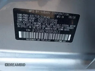 2024 Subaru Impreza z VIN JF1GUABC9R8858653, wystawiony jako IAAI lot #41079258 z przebiegiem 1 073 mil mil oraz . Historia ofert i sprzedaży dostępna na DreamBid. Obrazek 9.