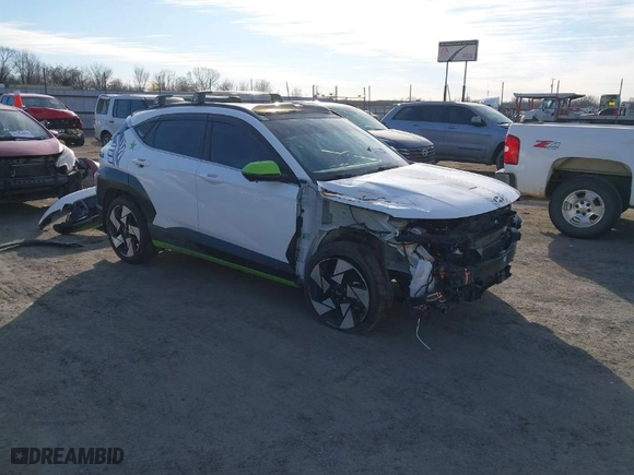 2024 Hyundai Kona Limited with VIN KM8HE3A30RU038375, listed as a IAAI auction lot 41374168 with 41,521 mi miles. Bid and sale history available at carsss.com. Image 1.