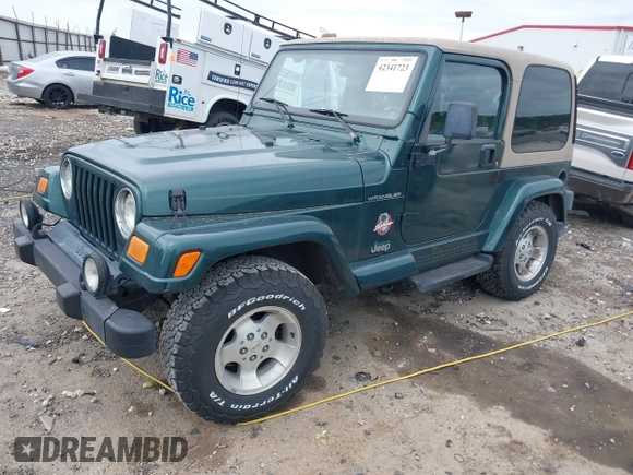 1999 Jeep Wrangler Sahara with VIN 1J4FY49S5XP482037, listed as a IAAI auction lot 42341723 with 161,081 mi miles and . Bid and sale history available at DreamBid. Image 2.