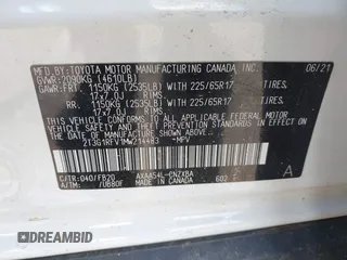2021 Toyota RAV4 LE z VIN 2T3G1RFV1MW214483, wystawiony jako IAAI lot #42187978 z przebiegiem 75 902 mil mil oraz . Historia ofert i sprzedaży dostępna na DreamBid. Obrazek 9.