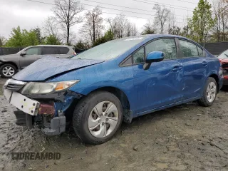 2013 Honda Civic LX with VIN 2HGFB2F55DH518806, listed as a Copart auction lot 51076125 with 109,702 mi miles and Salvage Title. Bid and sale history available at DreamBid. Image 1.