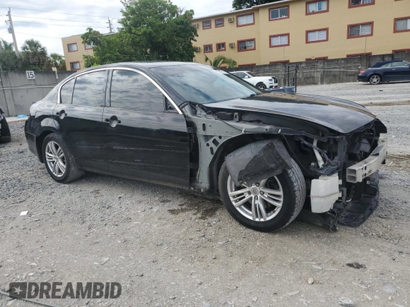 2013 Infiniti G37 Journey with VIN JN1CV6AP9DM725269, listed as a Copart auction lot 57997615 with 149,622 mi miles and Salvage title. Bid and sale history available at DreamBid. Image 4.